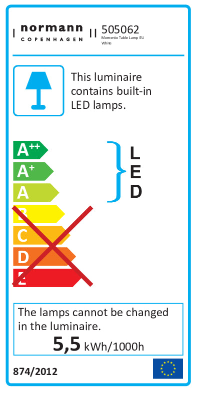 Momento Bordlampe EU, Hvid