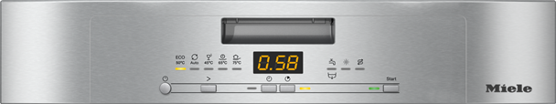 Display på Miele opvaskemaskine tilbud G5232