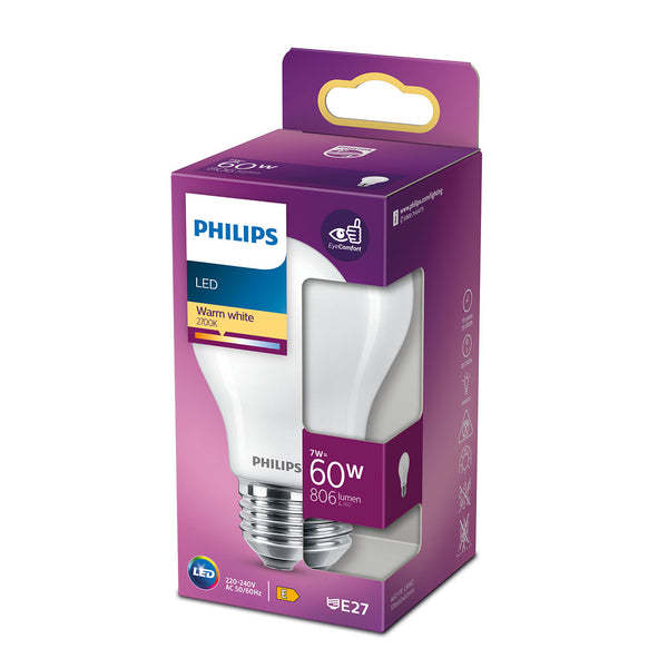 Philips pærer Standard 7W 806lm E27 Glas Mat