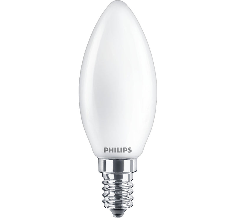 Philips LED Kerte 3,4W 470lm 2700K E14 WGD CRI90 Glas Mat Dæmpbar