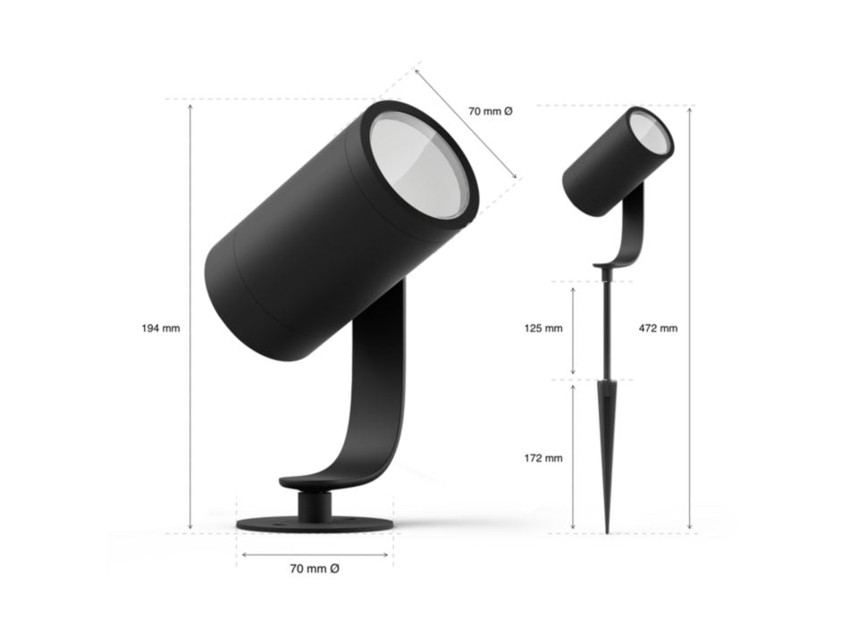 Philips Hue Lily Spike Spot Startkit 3*8W 590lm Antrasit