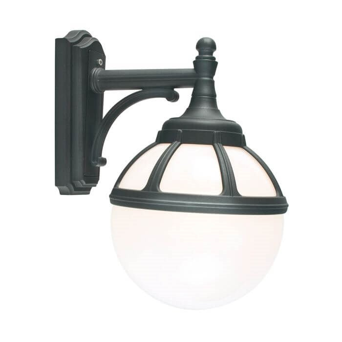 Norlys Bologna sort opal, E27 IP54 46W - Udendørslampe