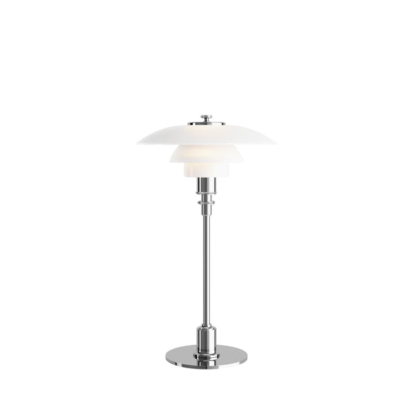 Designlampen PH 2/1 bordlampe i højglansforkromet | design fra populære Louis Poulsen | lampe tilbud