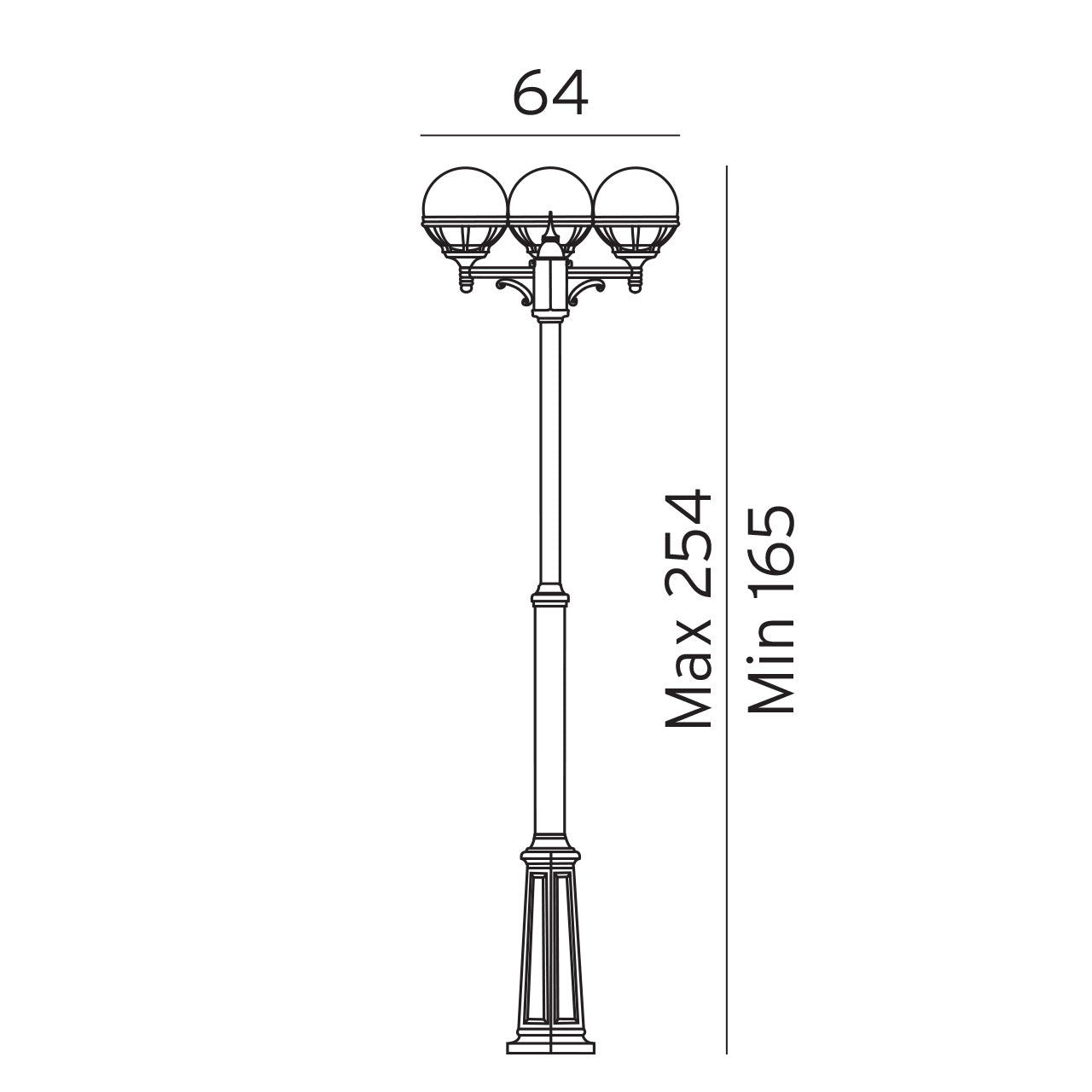 Norlys Bologna hvid klar, E27 IP54 3 x 46W - Udendørslampe