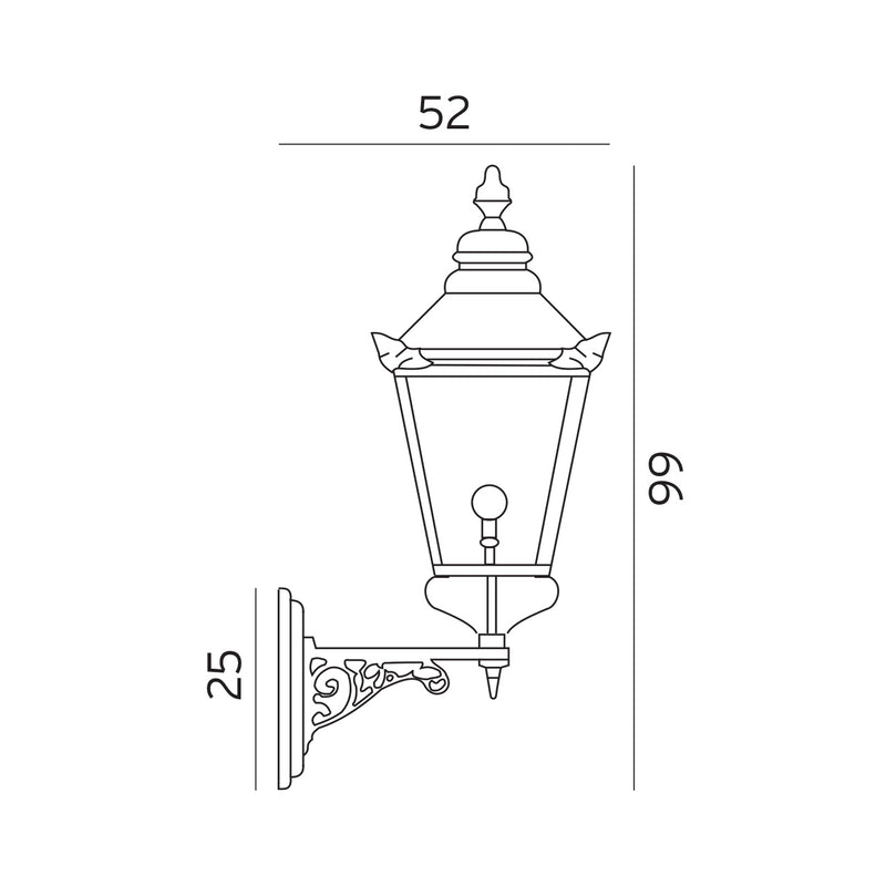 Norlys Chelsea kobber Stor, E27 IP44 77W - Udendørslampe