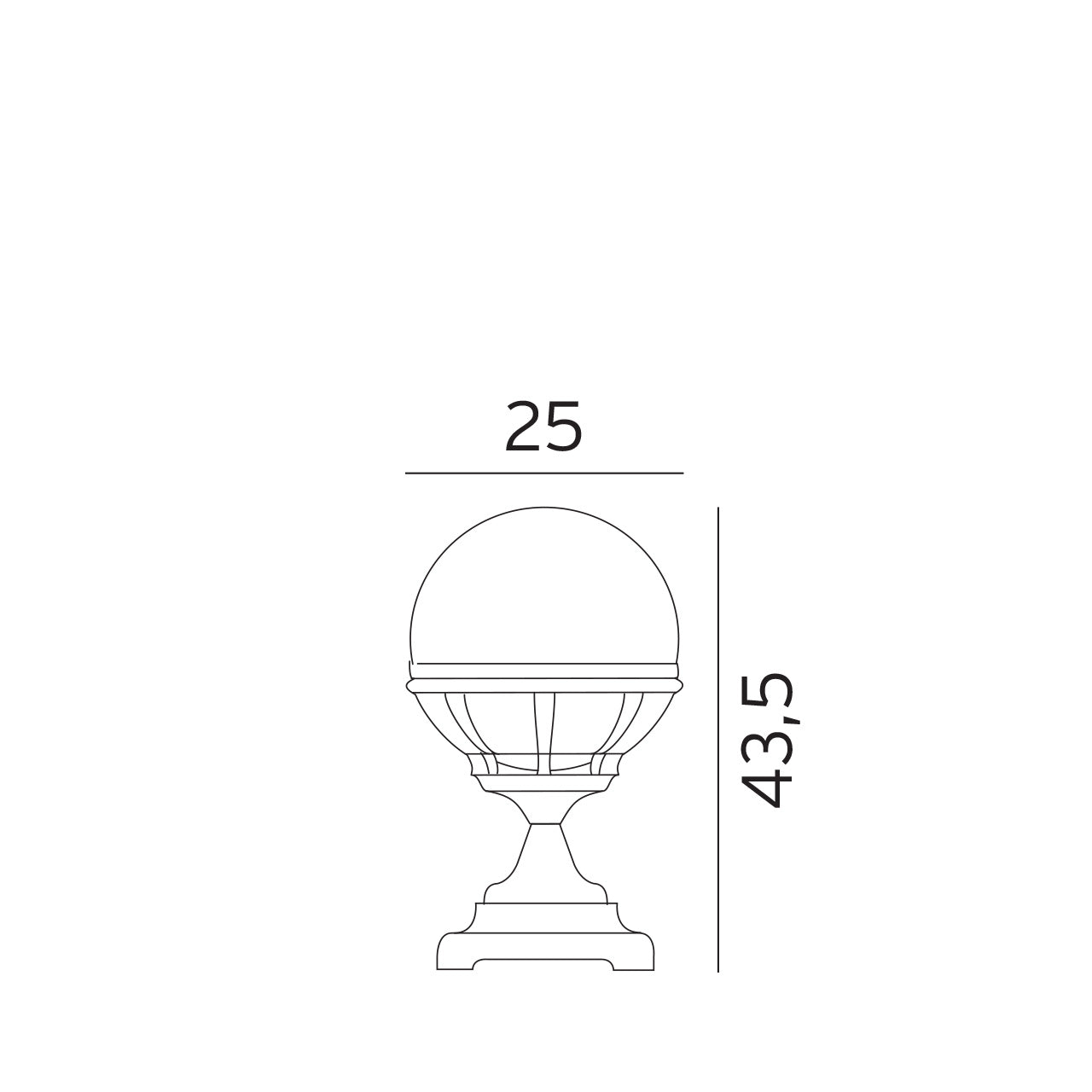 Norlys Bologna hvid opal, E27 IP54 46W 43.5CM - Udendørslampe