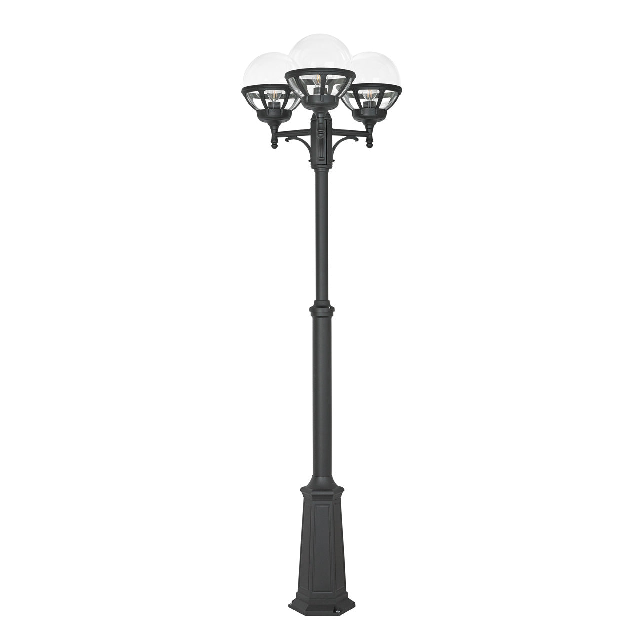 Norlys Bologna sort klar, E27 IP54 3 x 46W - Udendørslampe