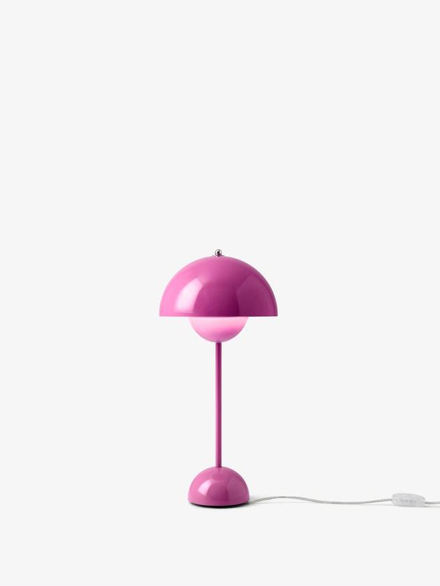 Pink flowerpot bordlampe
