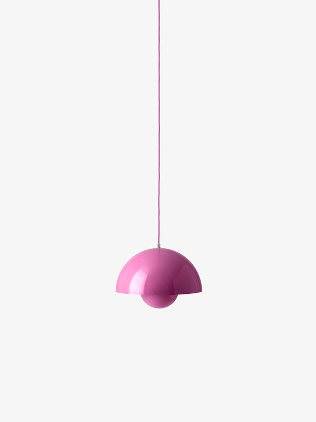 Rund og enkel pendel lampe Flowerpot VP7 i pink