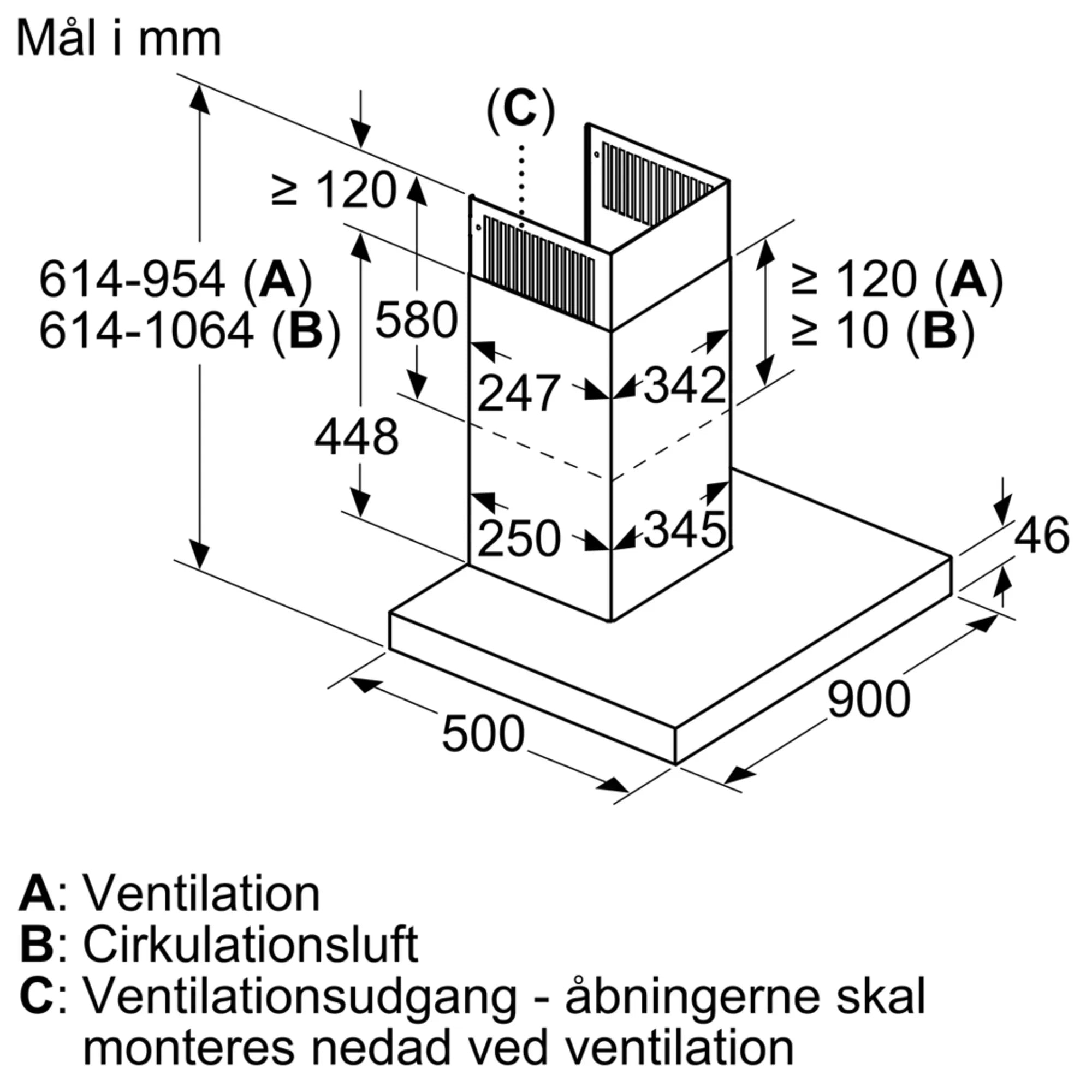 Siemens LC97BIP50 - Væghængt emhætte