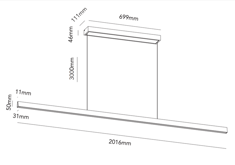 Edge Linear S2000 22W+44W LED Messing
