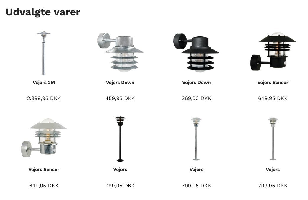 Vejers Up udendørslampe galvaniseret stål