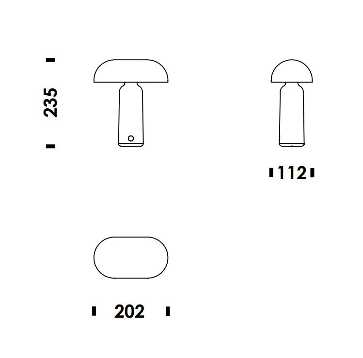 Porta grå portable bordlampe