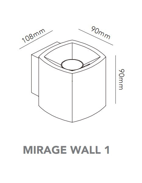 Mirage Wall 1 Væglampe Hvid