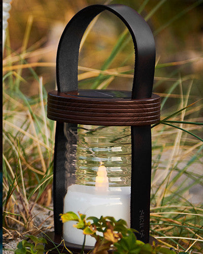 Aston Solar Lanterne, Ø12xH26,5cm, Sort/Brun - Sirius Home