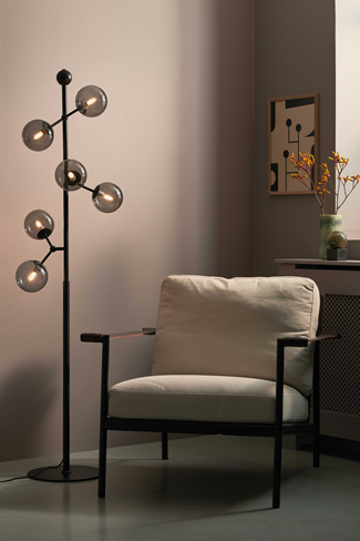 Atom Gulvlampe Smoke Ø37 - Halo Design