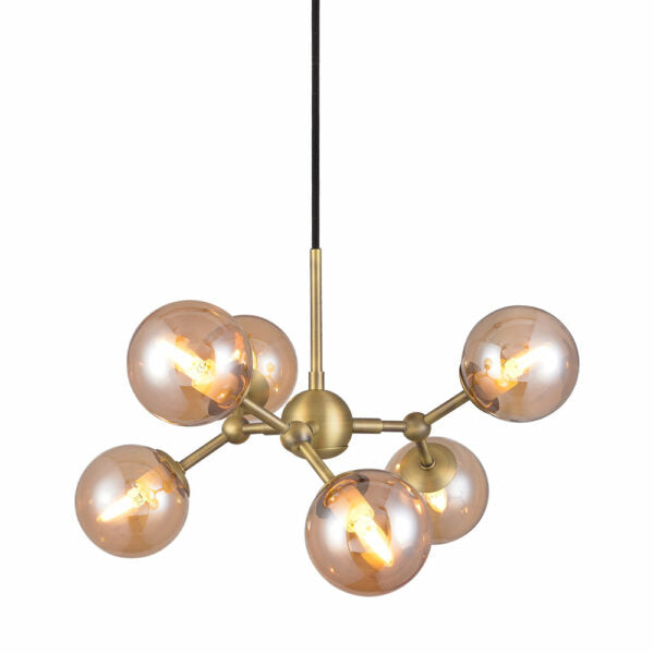 Atom Lysekrone Antik Messing Ø45 - Halo Design