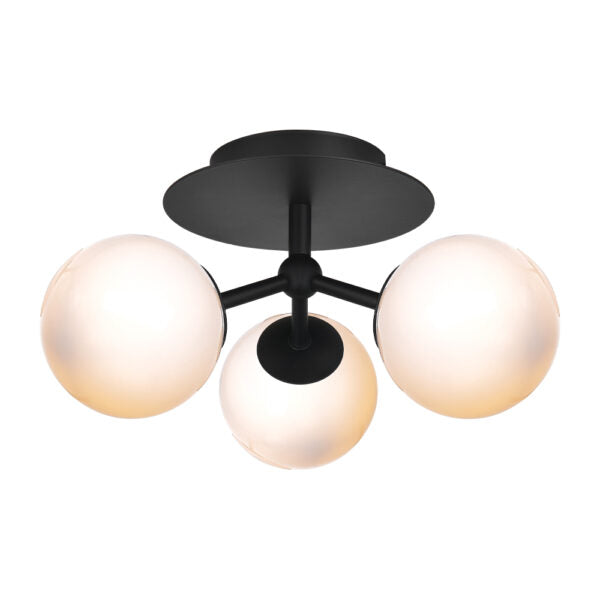 Atom Trio Loftslampe Ø26 Opal, sort - Halo Design