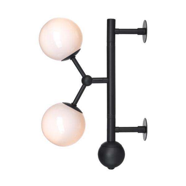 Atom Væglampe Ø20 Opal, sort - Halo Design