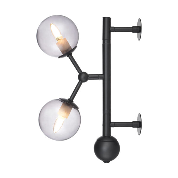 Atom Væglampe Ø20 Smoke, sort - Halo Design