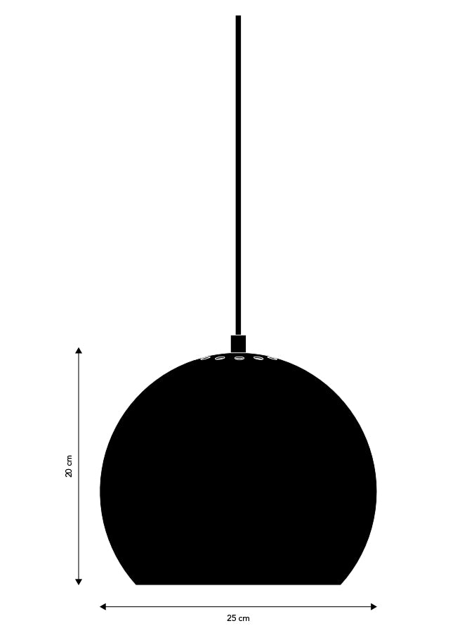 Ball Pendel Ø25 Matt Hvid