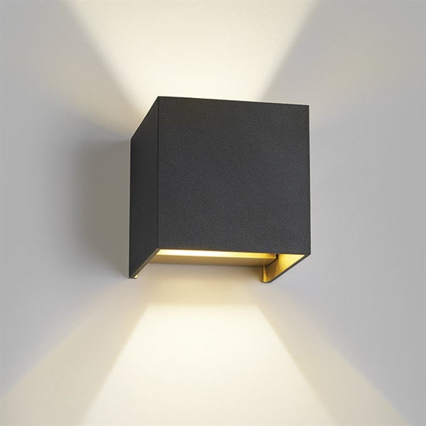 Box Up/Down LED - Sort Guld - Light-Point væglamper i firkantet design