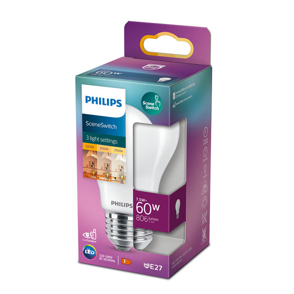 Philips LED Standard 7,5W 806lm E27 SceneSwitch Dæmp