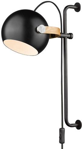 DC Væglampe Sort Ø18 med arm - Halo Design