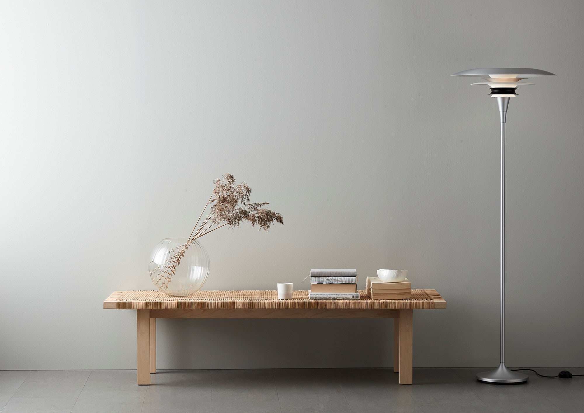 Diablo Gulvlampe Ø50 Mat aluminium, mat sort E27