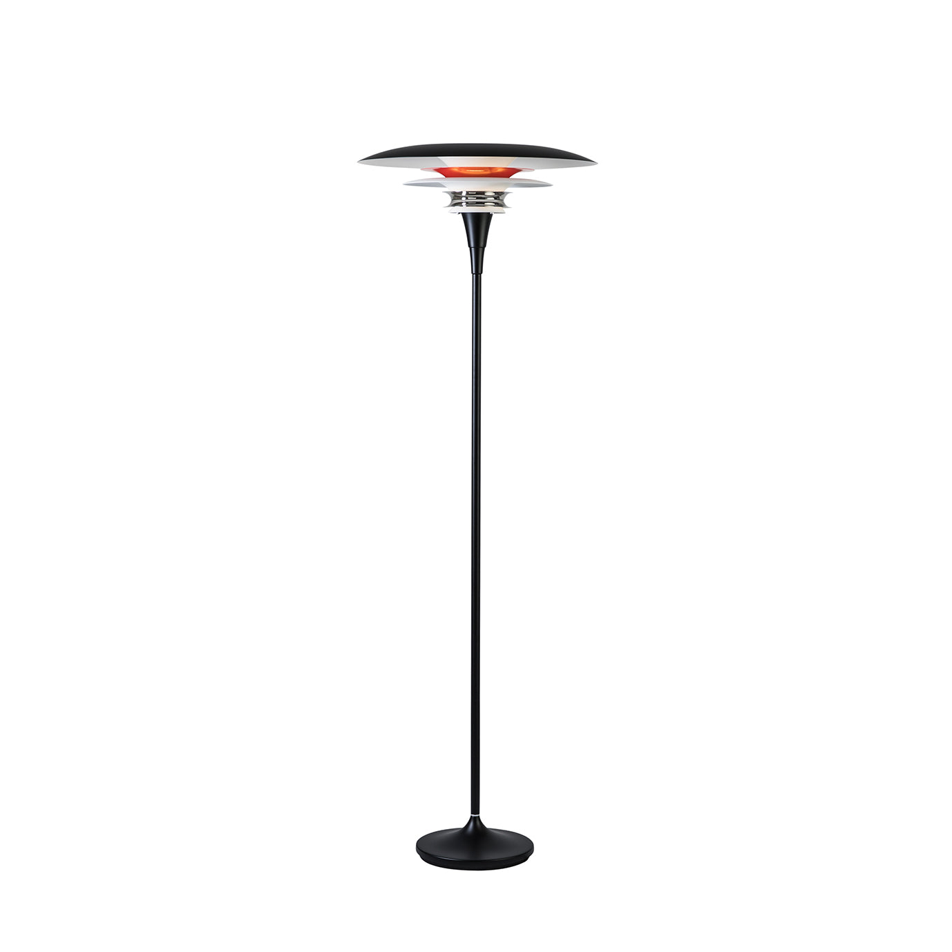 Diablo Gulvlampe Ø50 Mat sort, blank rød E27 - Belid