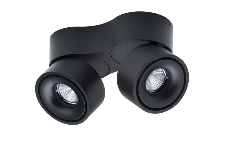 EASY Double W2100 Væg-Loftslampe m. kabelhul Sort - Antidark