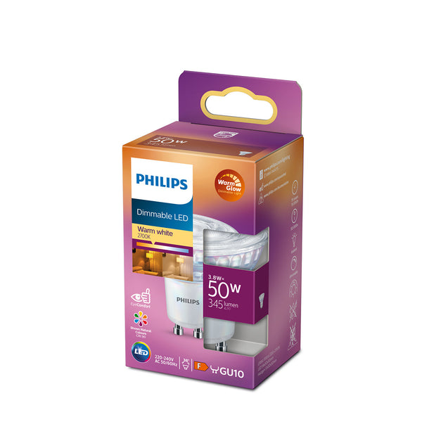 Philips LED Spot 3,8W 350lm 2700K GU10 WGD CRI90 Glas Mat Dæmpbar