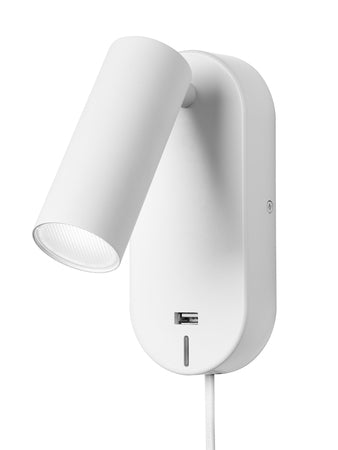 Ego Væglampe Hvid m. USB - Nielsen Light