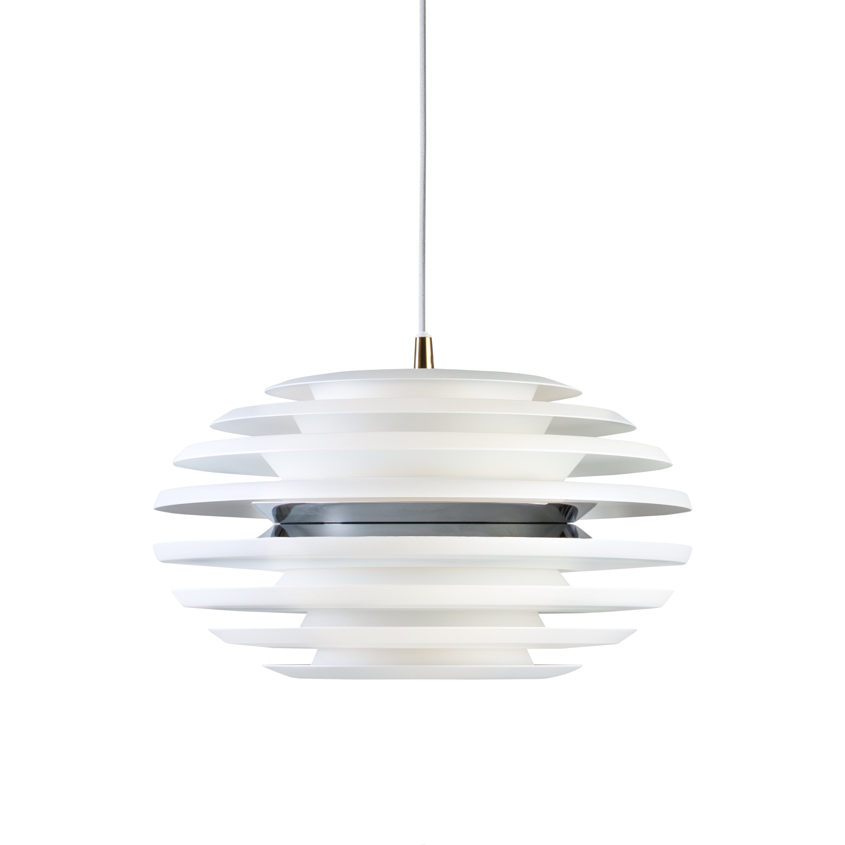 Ellipse Pendel Ø40 Mat hvid og krom E27 - Belid