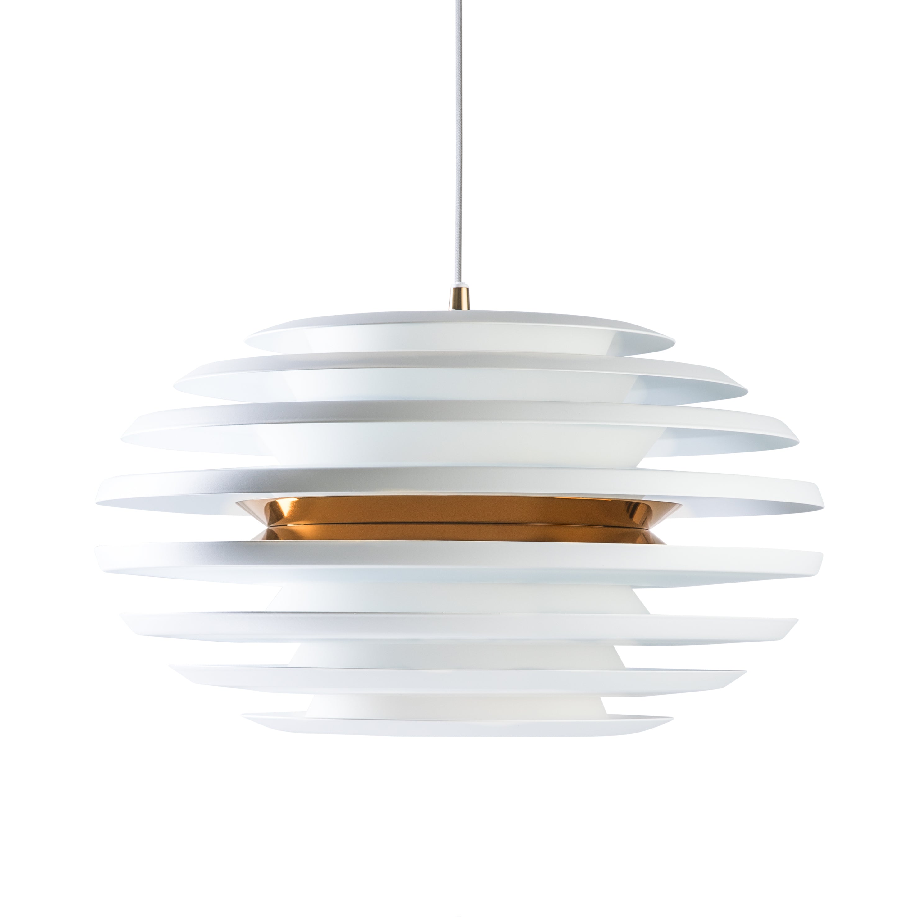 Ellipse Pendel Ø50 Mat hvid og messing E27 - Belid