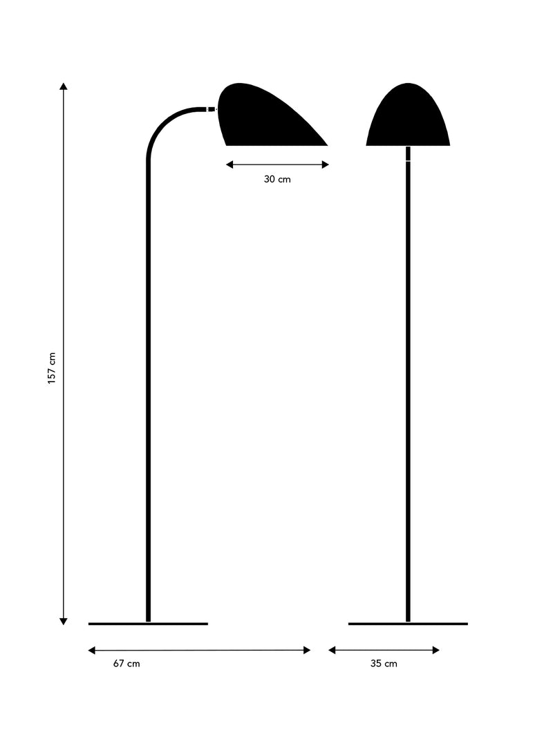 Frandsen - HITCHCOCK Gulvlampe Ø30, Sort Mat Messing