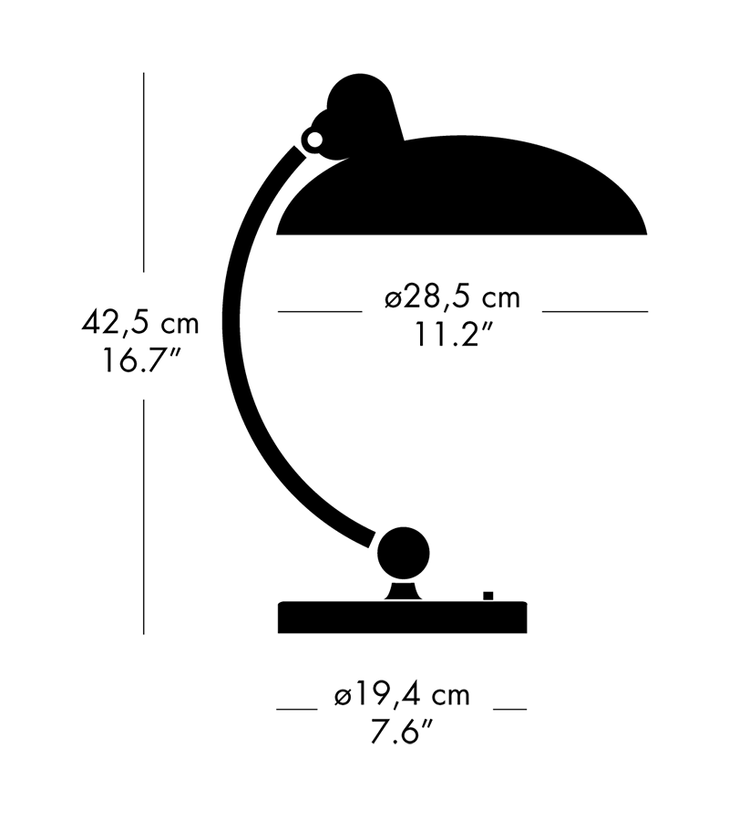 KAISER Idell™ 6631-T Luxus Bordlampe Matsort og Messing