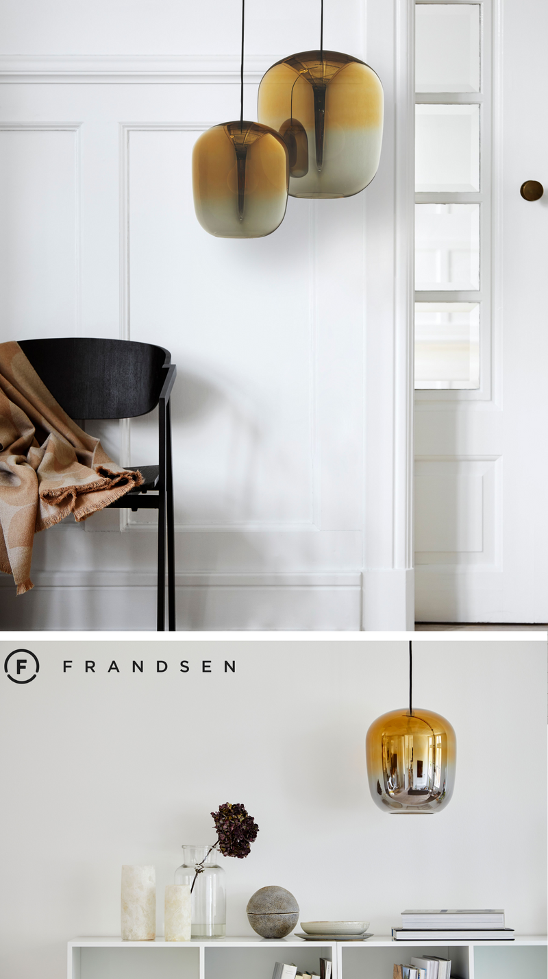 Frandsen - OMBRE Glas Pendel Ø35, Guld/Grå Platin