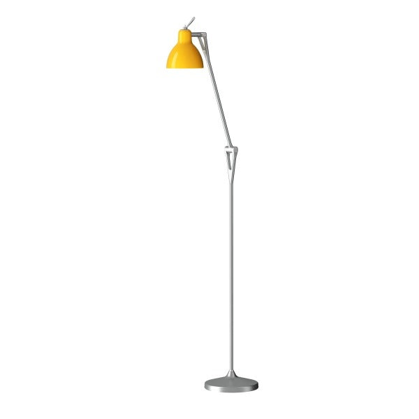 Luxy F1 Gulvlampe Alu, blank gul - Rotaliana