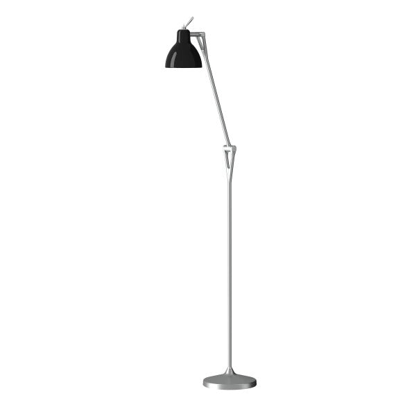 Luxy F1 Gulvlampe Alu, sort glas - Rotaliana