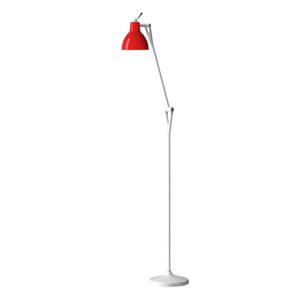 Luxy F1 Gulvlampe Hvid, blank rødt glas - Rotaliana