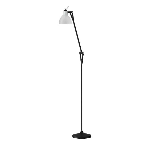 Luxy F1 Gulvlampe Sort, satin hvidt glas - Rotaliana