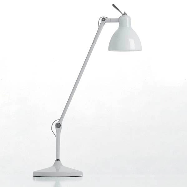 Luxy T1 Bordlampe Alu, blank hvidt glas - Rotaliana