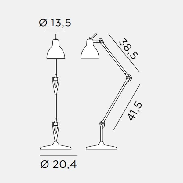 Luxy T2 Bordlampe Hvid, blank rødt glas - Rotaliana
