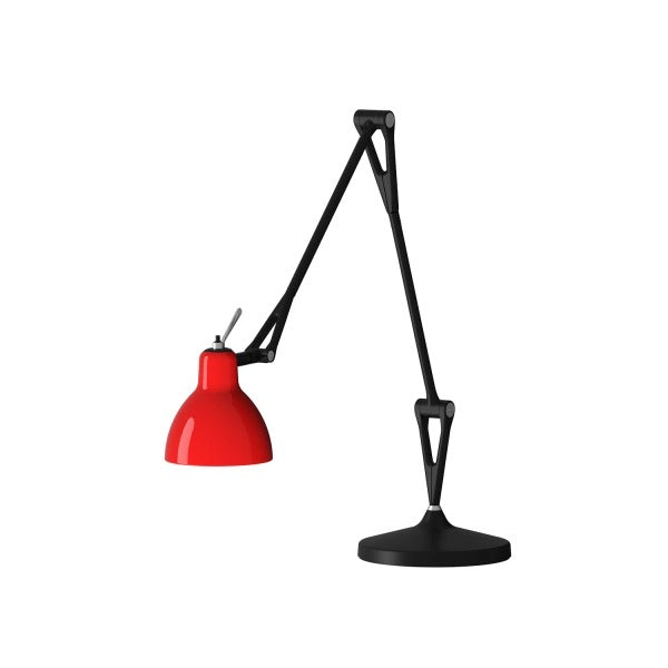 Luxy T2 Bordlampe Sort, blank rødt glas - Rotaliana