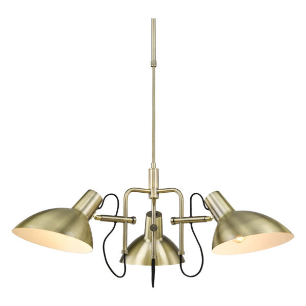 Metropole 3 Lysekrone Antique Brass - Halo Design