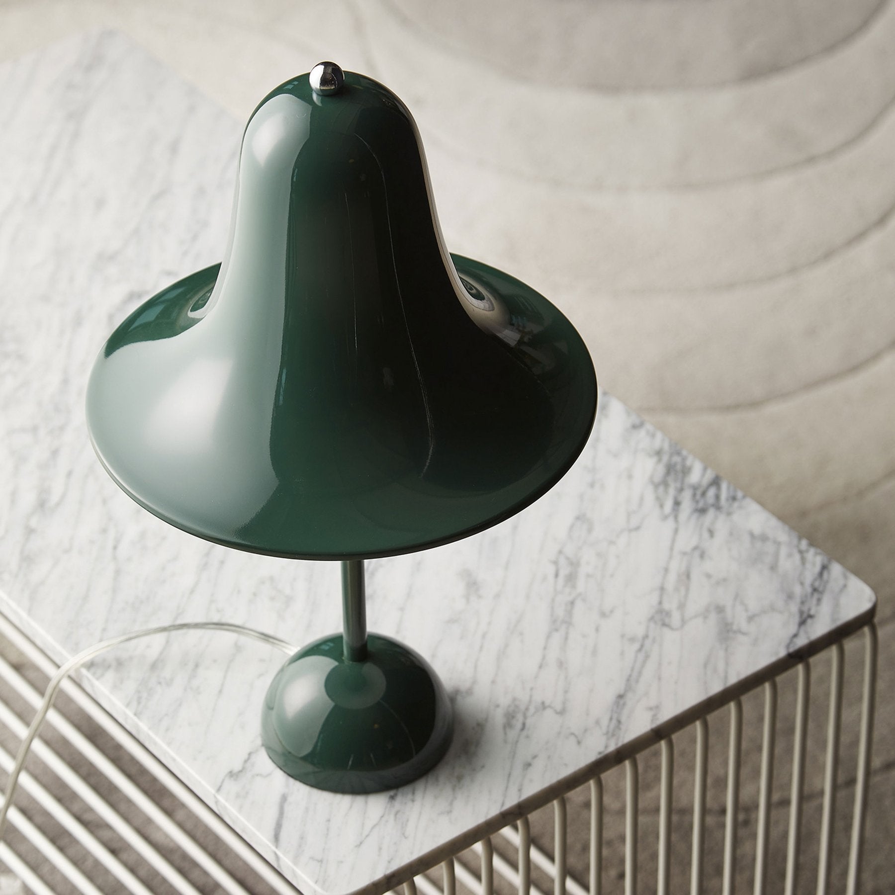 Smuk grøn Verpan lampe i modellen pantop