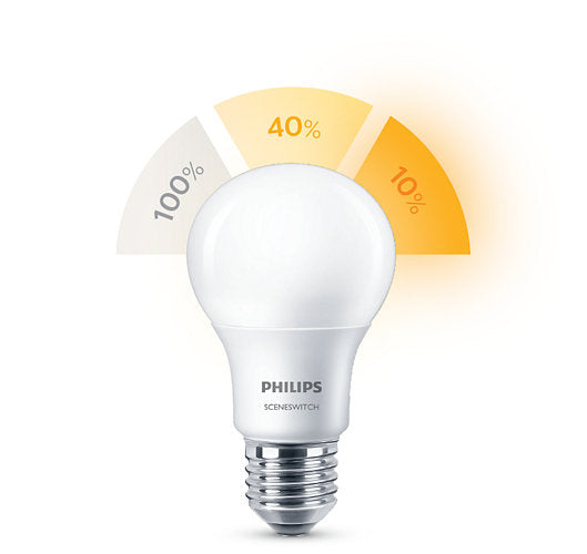 Dæmpbar philips E27 sceneswitch standardpære