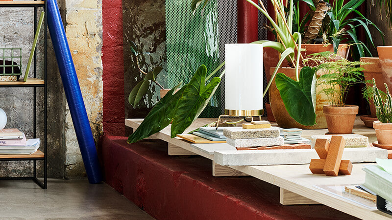 Fritz hansen bordlampe i opal og messing