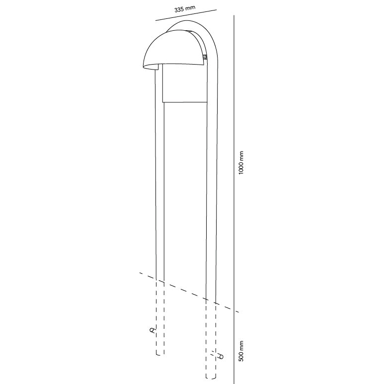 Rørhat Stander 1000mm Rå Kobber